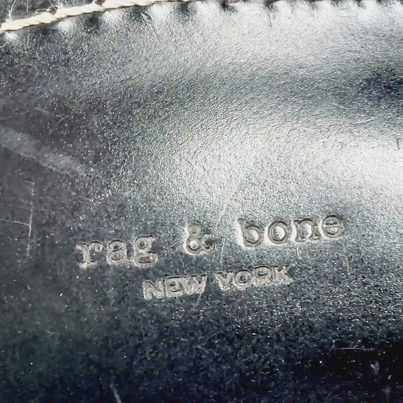 New Rag & Bone Leather Melrose Bicolor Plank Black & White Flat Sandals W738 - Picture 9 of 11